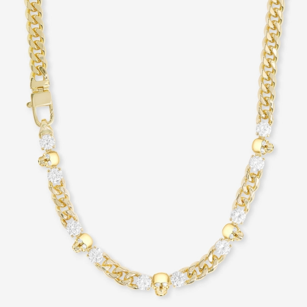 Gold and Silver Skull Necklace